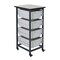 Offex Mobile Bin Storage System - Single Row with 4 Large Bins